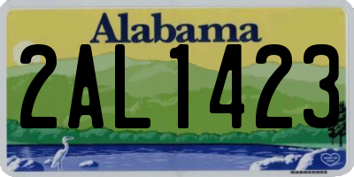 AL license plate 2AL1423