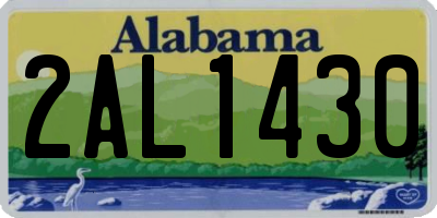 AL license plate 2AL1430