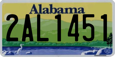 AL license plate 2AL1451