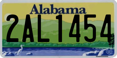 AL license plate 2AL1454