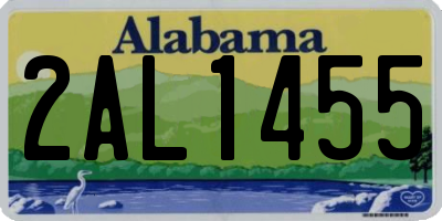 AL license plate 2AL1455