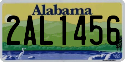 AL license plate 2AL1456