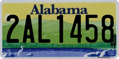 AL license plate 2AL1458