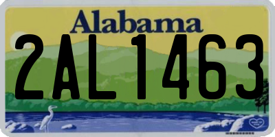 AL license plate 2AL1463