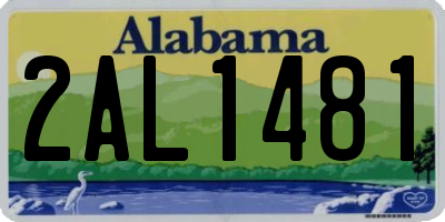 AL license plate 2AL1481