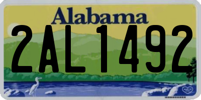 AL license plate 2AL1492