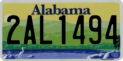 AL license plate 2AL1494