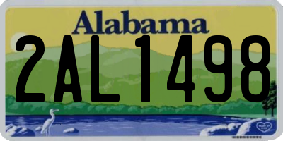 AL license plate 2AL1498