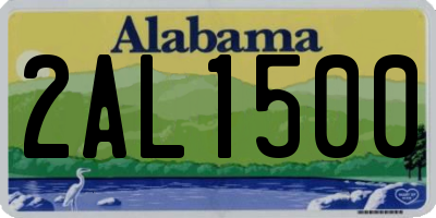 AL license plate 2AL1500