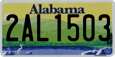 AL license plate 2AL1503