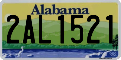 AL license plate 2AL1521