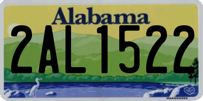 AL license plate 2AL1522
