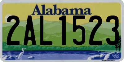 AL license plate 2AL1523