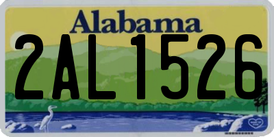 AL license plate 2AL1526