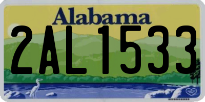 AL license plate 2AL1533
