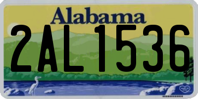 AL license plate 2AL1536