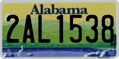 AL license plate 2AL1538