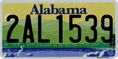 AL license plate 2AL1539