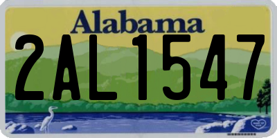 AL license plate 2AL1547