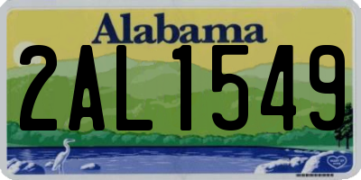 AL license plate 2AL1549