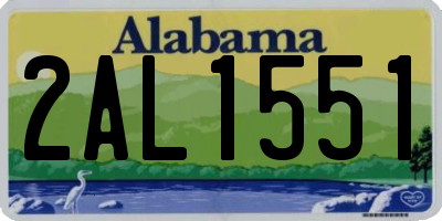 AL license plate 2AL1551
