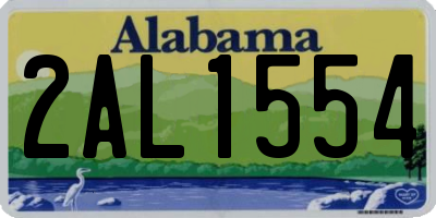 AL license plate 2AL1554