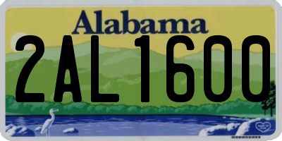 AL license plate 2AL1600