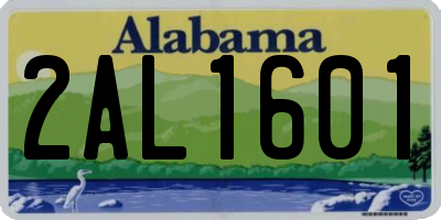 AL license plate 2AL1601