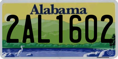 AL license plate 2AL1602