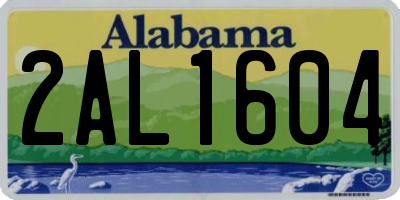 AL license plate 2AL1604