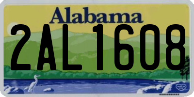 AL license plate 2AL1608