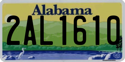 AL license plate 2AL1610