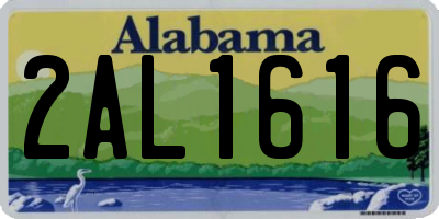 AL license plate 2AL1616