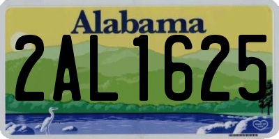 AL license plate 2AL1625