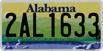 AL license plate 2AL1633