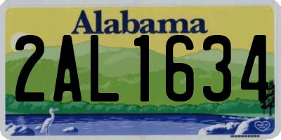 AL license plate 2AL1634
