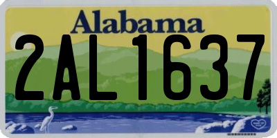 AL license plate 2AL1637