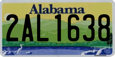 AL license plate 2AL1638