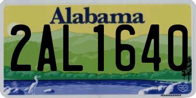 AL license plate 2AL1640