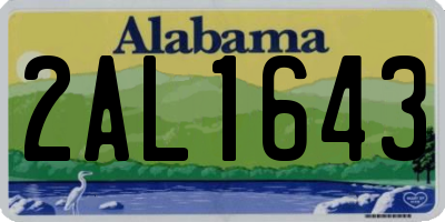AL license plate 2AL1643