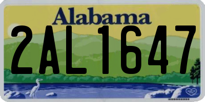 AL license plate 2AL1647