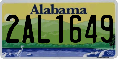 AL license plate 2AL1649