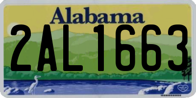 AL license plate 2AL1663