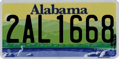 AL license plate 2AL1668