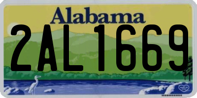 AL license plate 2AL1669