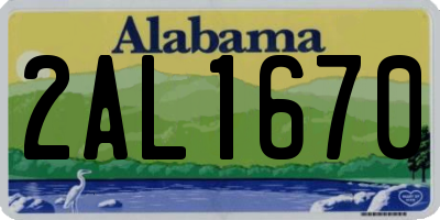 AL license plate 2AL1670