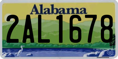 AL license plate 2AL1678