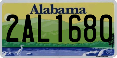AL license plate 2AL1680