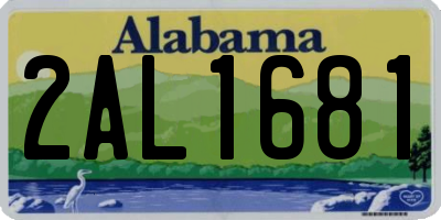 AL license plate 2AL1681