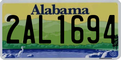 AL license plate 2AL1694
